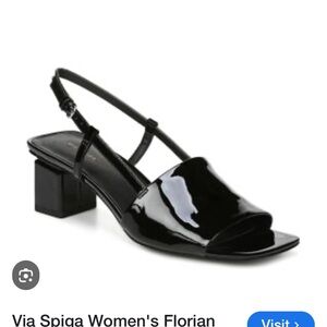 Via Spiga Black Patent Leather Heels